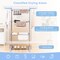 Blue 4-Tier Freestanding Folding Clothes Drying Rack with Rotatable Side Wings and 8 Hanging Rods